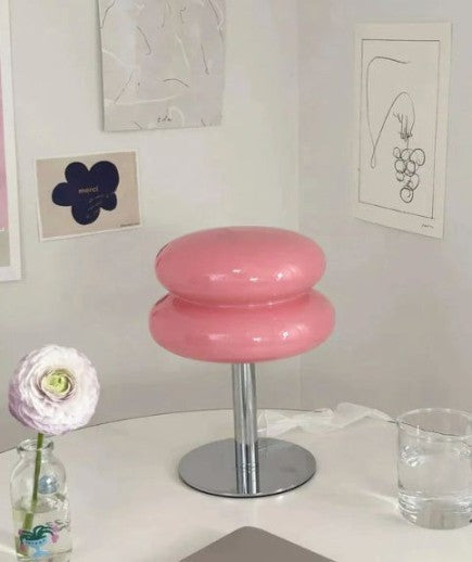 Dæmpbar Pink Retro Bordlampe med USB Opladning