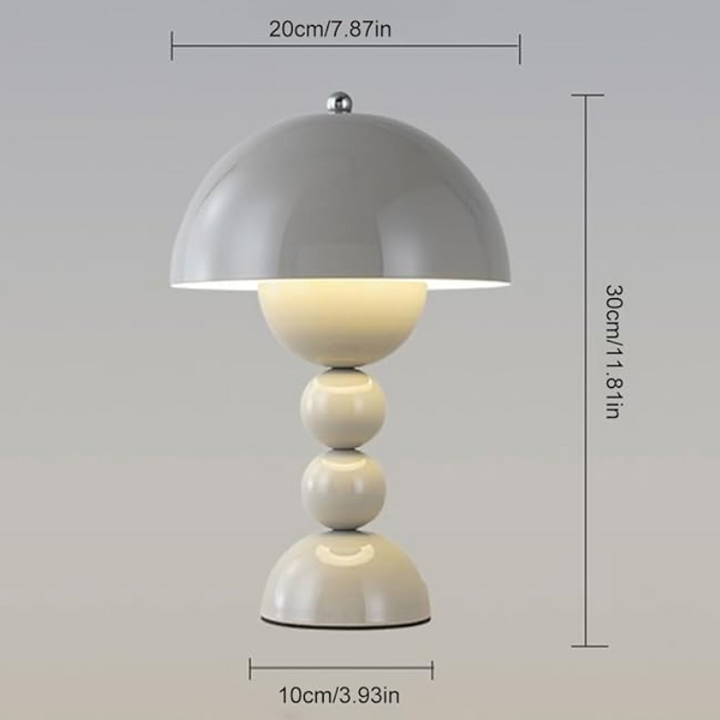 Dimmbar Svampeformet LED Bordlampe - USB Genopladelig Skandinavisk Design