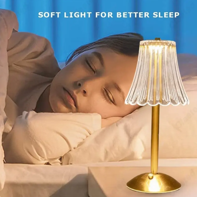 Trådløs Krystalbordlampe med Dæmpningsfunktion