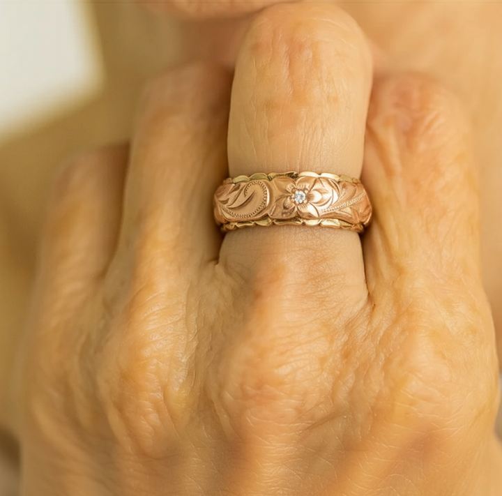 Vintage Rose Blomst Guld Ring