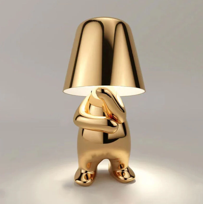 Elegant Bordlampe med Varm Glød og Moderne Design