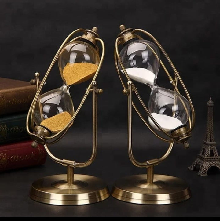 Antik Europæisk Timeglas i Metal og Glas