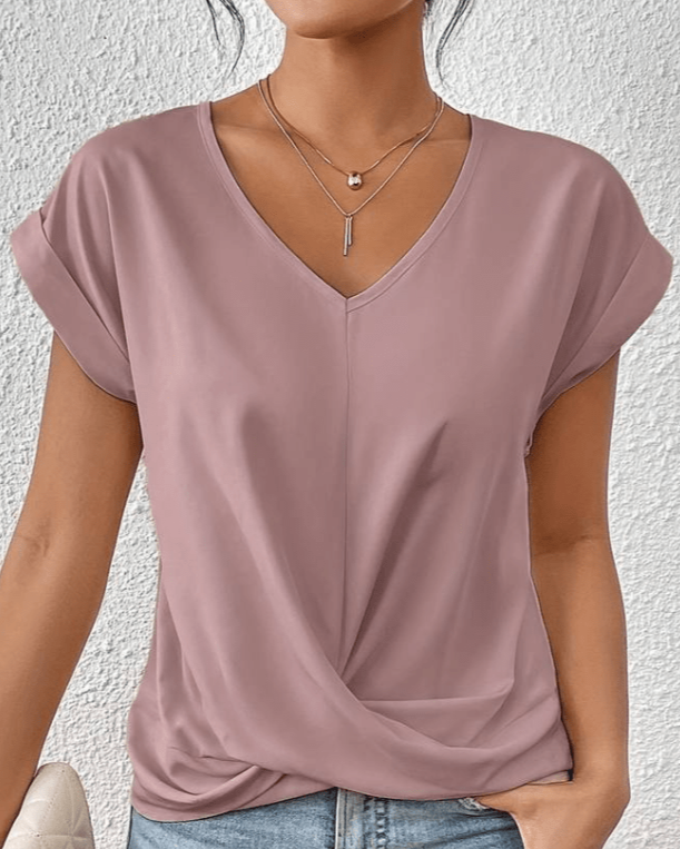 Jade | Kvinders V-Hals Twist Front Kortærmet Top