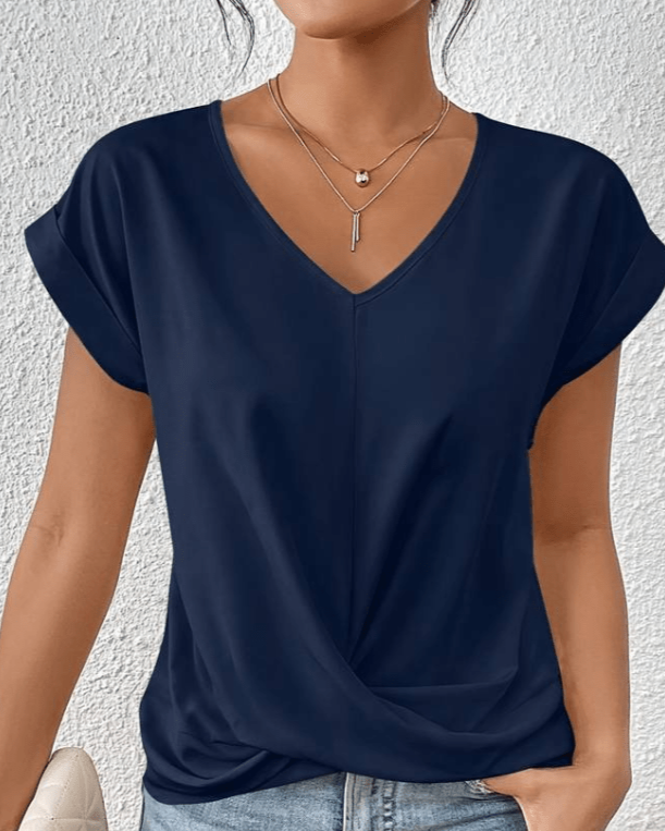 Jade | Kvinders V-Hals Twist Front Kortærmet Top