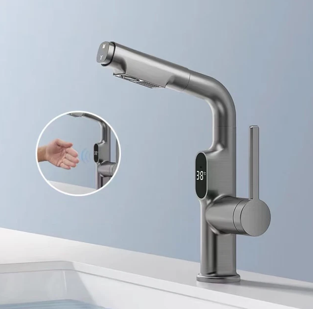 Smart Vandhane med LED Temperaturskærm og 360° Drejefunktion