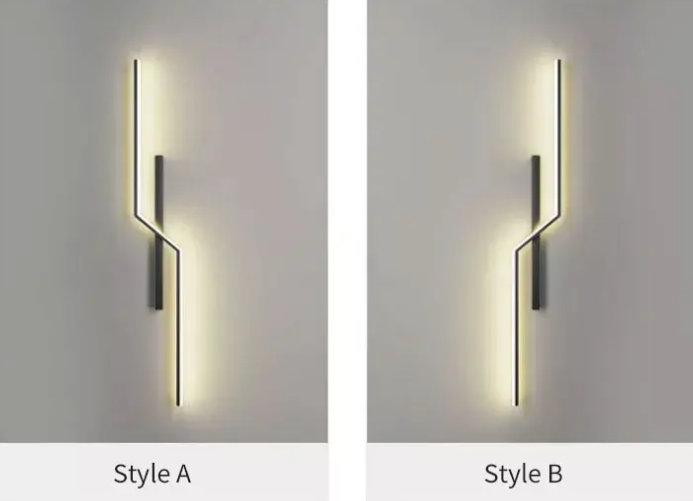Moderne Sort og Guld LED Væglampe med Minimalistisk Design