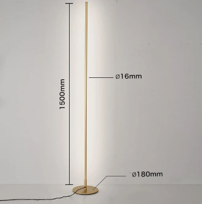 Minimalistisk LED Gulvlampe i Aluminium med Blød Belysning