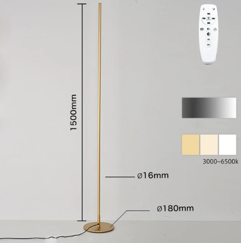 Minimalistisk LED Gulvlampe i Aluminium med Blød Belysning