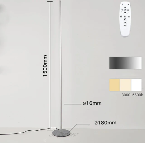 Minimalistisk LED Gulvlampe i Aluminium med Blød Belysning