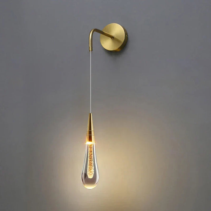 Elegant Væglampe med Krystal Detaljer og LED Belysning