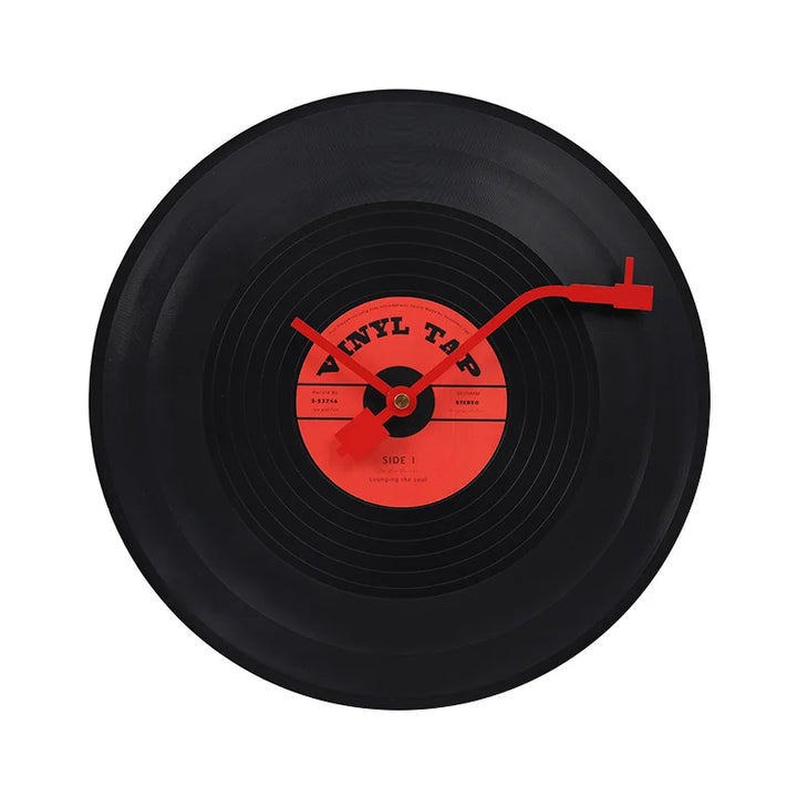 Vintage Vinyl Plade Vægur i Plast med Stille Drift