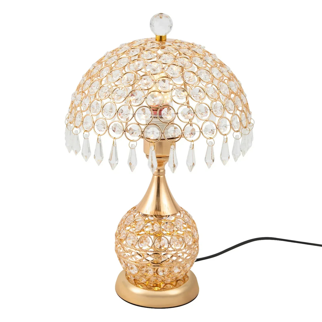 Moderne Guld Krystal Bordlampe med Justerbart LED Lys