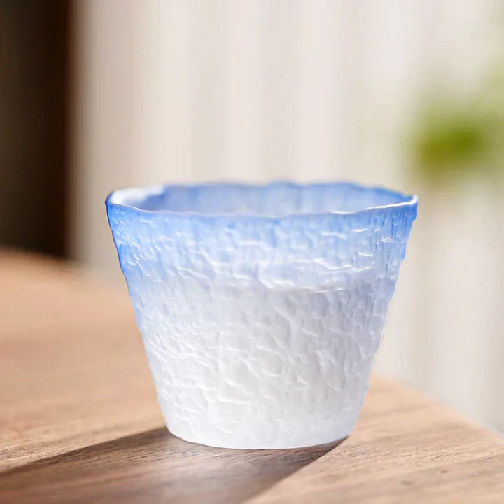 Ombre Blå Glas Sake Sæt med Karaffel og Kopper