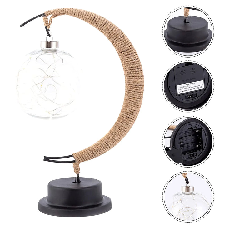 LED Månelampe i Glas - Batteridrevet, Realistisk Design