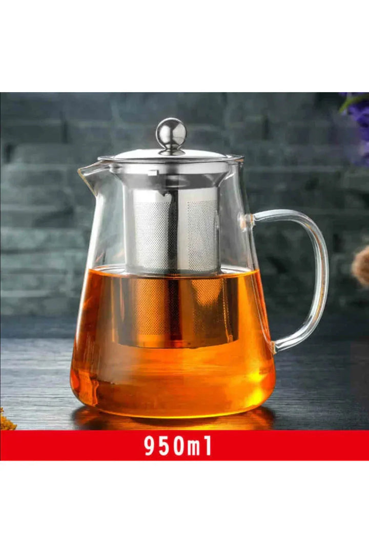 Elegant Glas Teapot med Rustfrit Stål Infuser - 18.5 oz, 25.4 oz, 32 oz, 44 oz