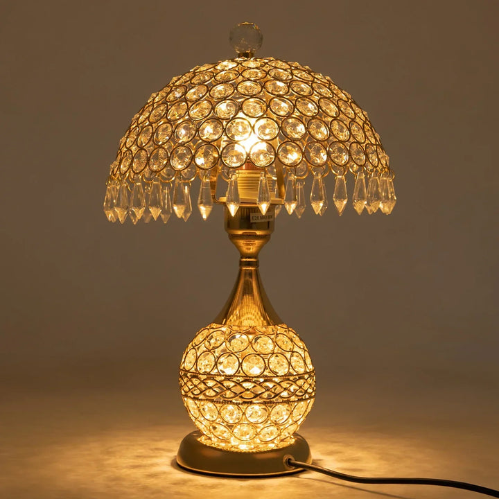 Moderne Guld Krystal Bordlampe med Justerbart LED Lys