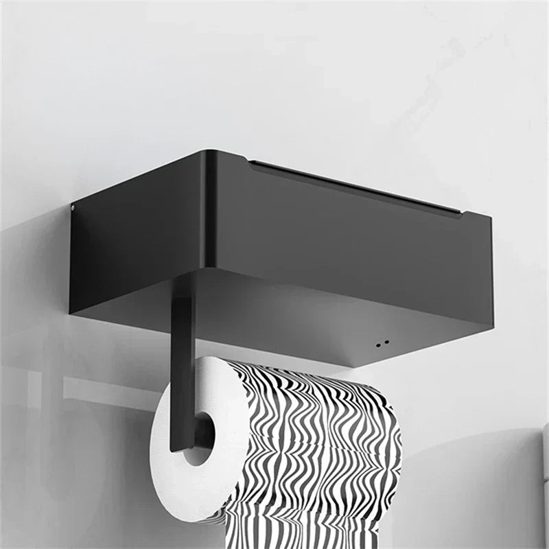 Elegant Metal Toiletpapirholder i Sort eller Sølv