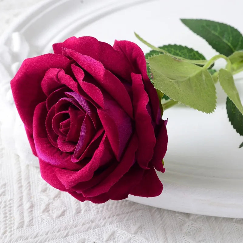 Realistisk Kunstig Rose Bouquet i Velvet - 20 Livagtige Blomster