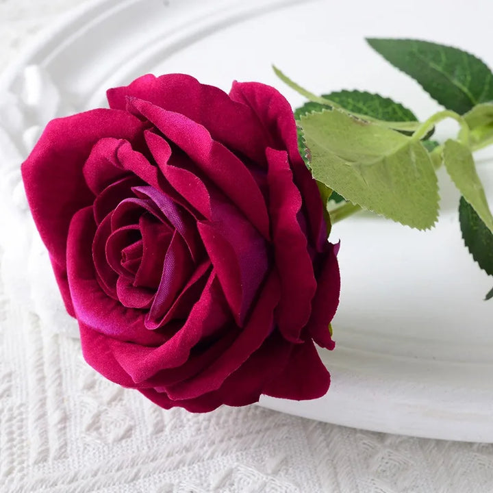 Realistisk Kunstig Rose Bouquet i Velvet - 20 Livagtige Blomster