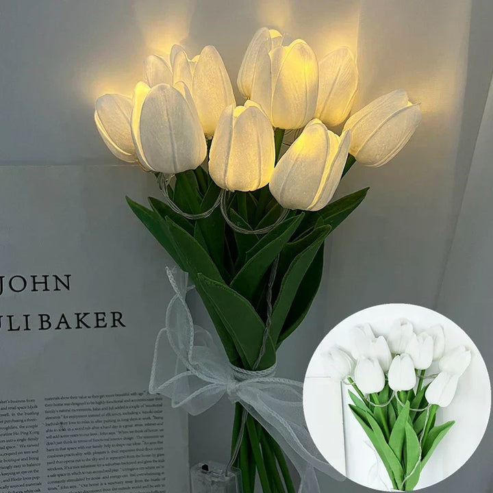 LED Faux Tulipan Bouquet Lampe til Bryllup og Hjemmedekoration