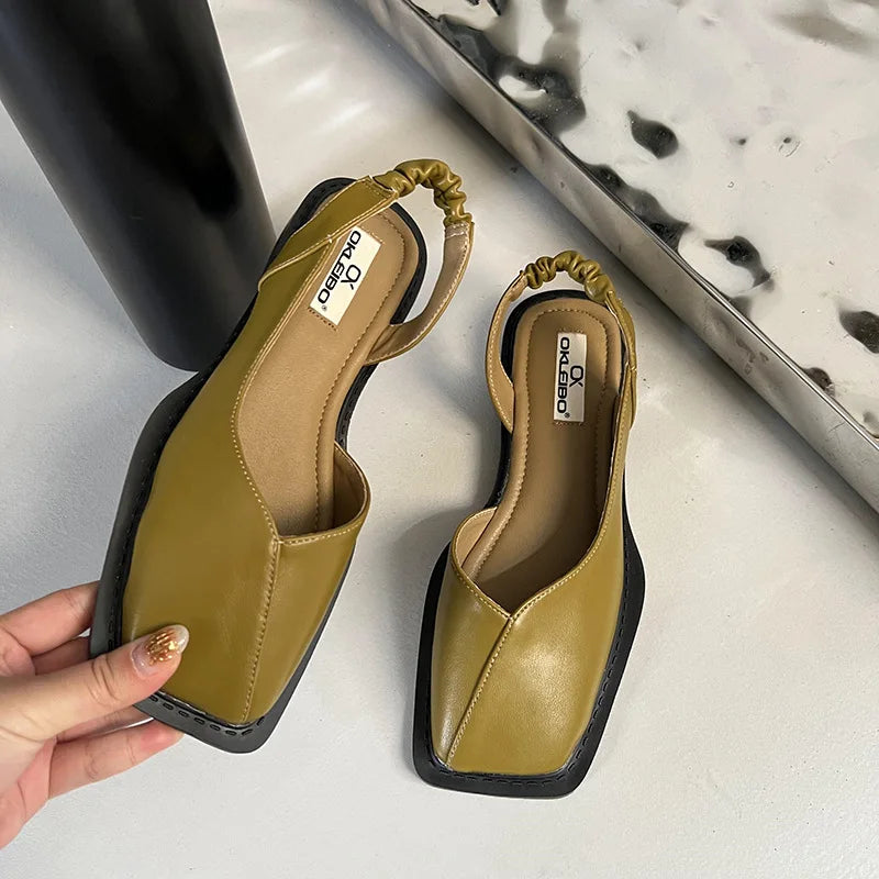 Marie | Dame Forår Minimalistiske Slingback Ballerina-Hæle