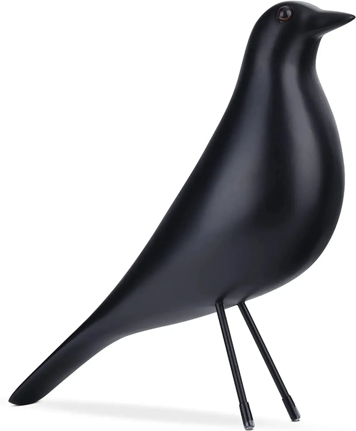 Elegant Harpiks Fugl Skulptur i Hvid Finish