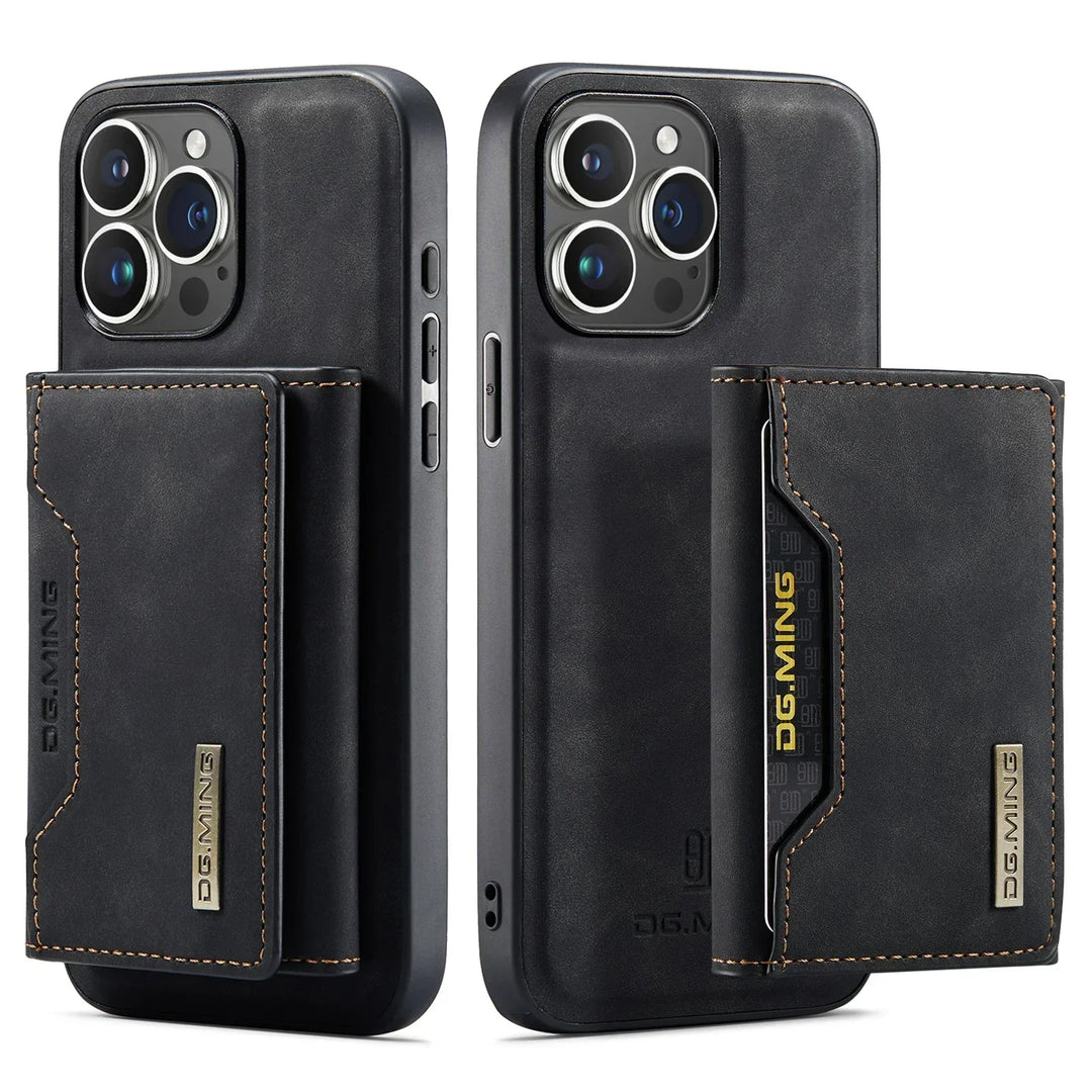 Magnetisk 2-i-1 iPhone Cover med Aftagelig Læderpung