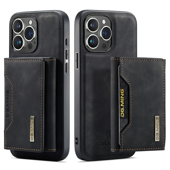 Magnetisk 2-i-1 iPhone Cover med Aftagelig Læderpung