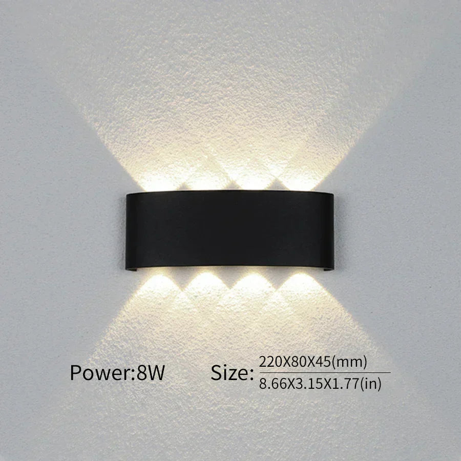 Minimalistisk Aluminium LED Væglampe til Indendørs og Udendørs Brug