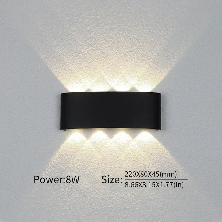 Minimalistisk Aluminium LED Væglampe til Indendørs og Udendørs Brug