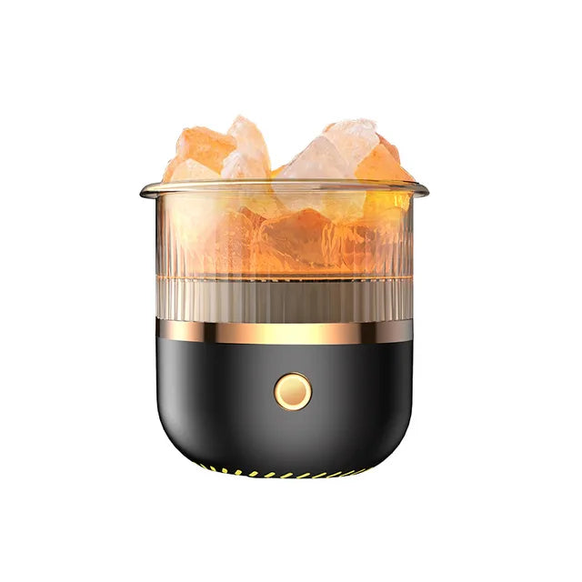 Himalayan Saltlampe Diffuser med LED Lys og Ultrasonisk Luftfugter