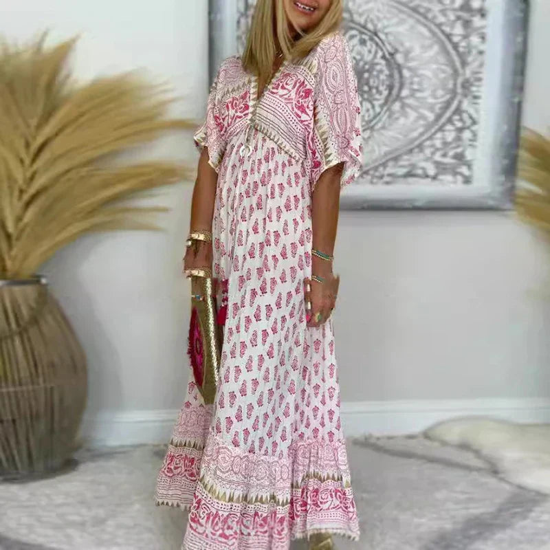 Autumn™ | Boho Print Maxi Kjole