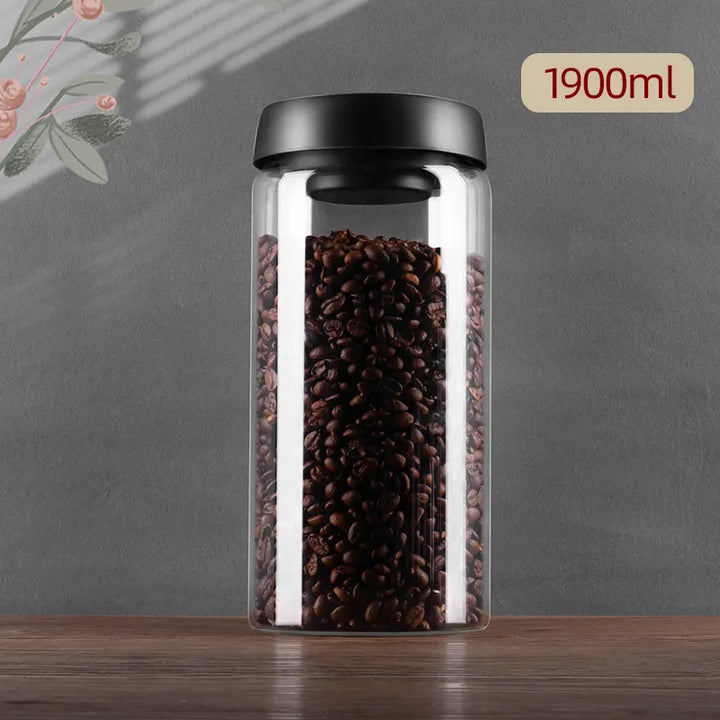 Lufttæt Vakuumforseglet Glasbeholder til Kaffe og Fødevarer