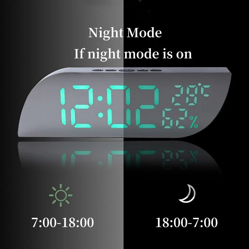 Moderne LED Digital Vækkeur med Dobbelt Display og Snooze Funktion