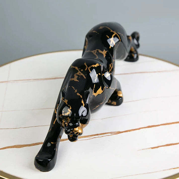 Elegant Jaguar Stenskulptur i Høj Kvalitet