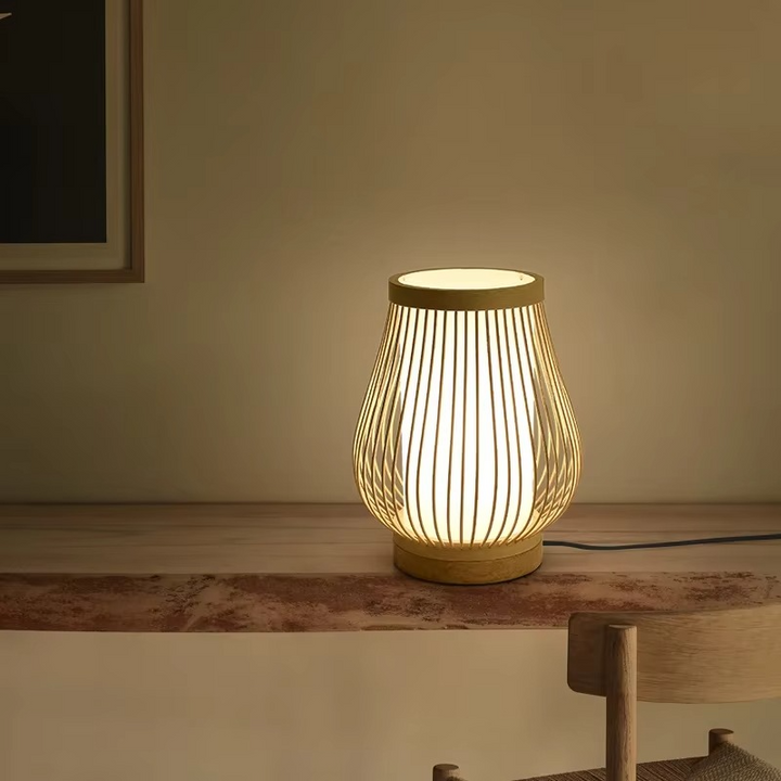 Bambus Bordlampe med Blødt Ambient Lys