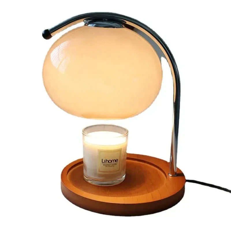 Moderne Metal- og Glasbordlampe med Energibesparende LED-lys