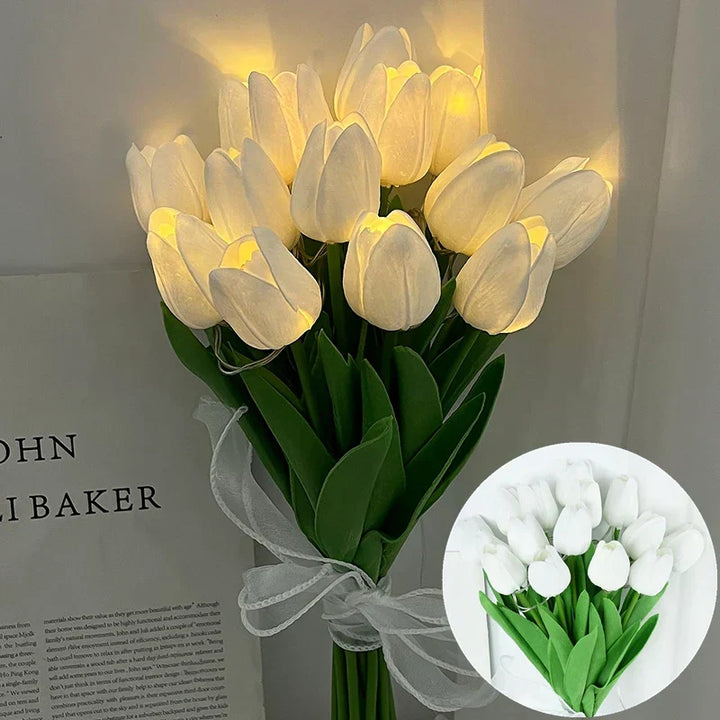 LED Faux Tulipan Bouquet Lampe til Bryllup og Hjemmedekoration