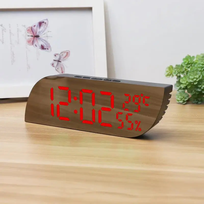 Moderne LED Digital Vækkeur med Dobbelt Display og Snooze Funktion