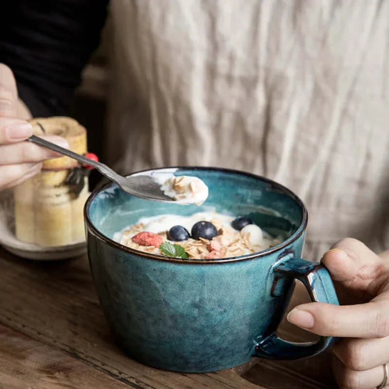 Håndmalet 22 oz Porcelæns Kaffekrus med Stor Kapacitet