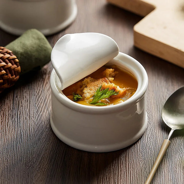 Moderne Keramisk Suppe Skål til Fransk Løgsuppe