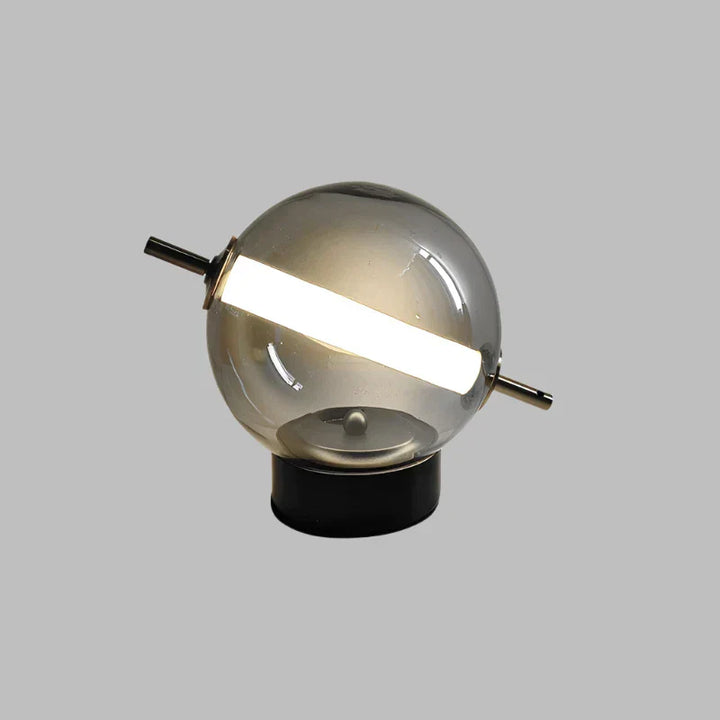 Retro Bordlampe i Jern og Glas med Varmt Lys