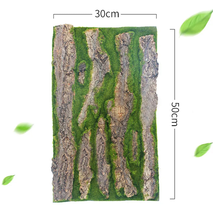 DIY Vægsdekoration med Grøn Bark og Silkeplantegren