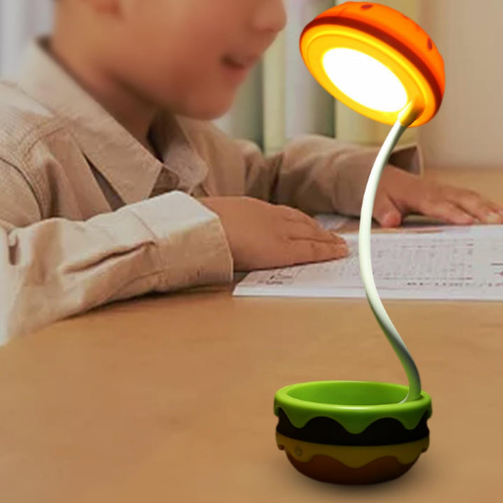 Sammenklappelig Trådløs Hamburger Bordlampe med Justerbar Lysstyrke