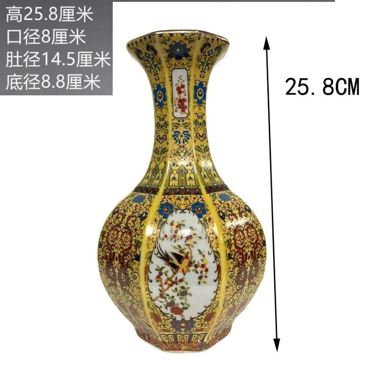 Elegant Kinesisk Porcelæns Blomster Vase i Mellem Størrelse