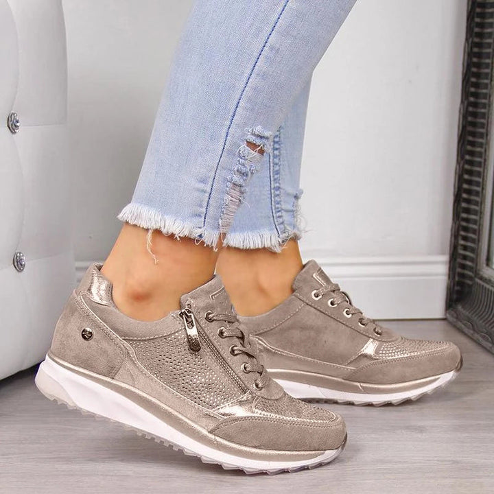 Glitterdetaljerade Plattformssneakers