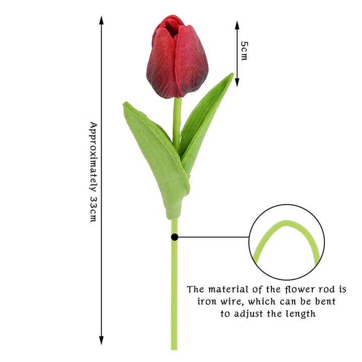 Livagtig Faux Tulipan Bouquet i Assorterede Farver