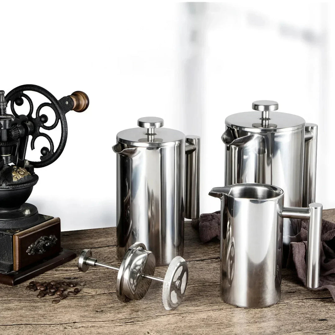 Dobbeltvæg Rustfrit Stål Fransk Presse Kaffemaskine