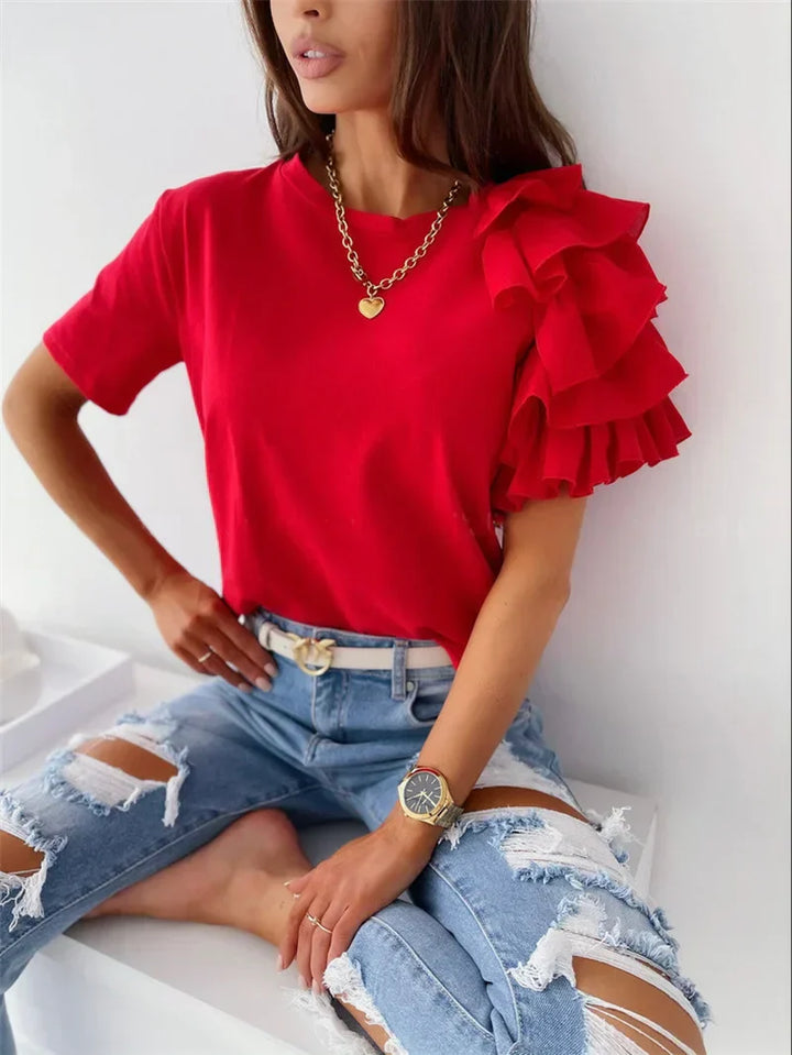 Anna™ | Elegant Top med Dristige Flæseærmer