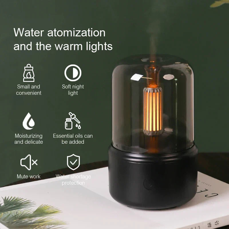 Kompakt Aroma Diffuser med Nattelys og USB-Drev